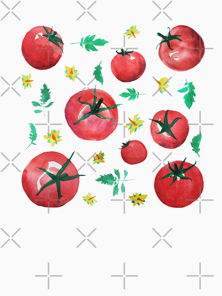 Cute Summer Watercolor Tomato Pattern Tomato Girl Aesthetic by tanjica