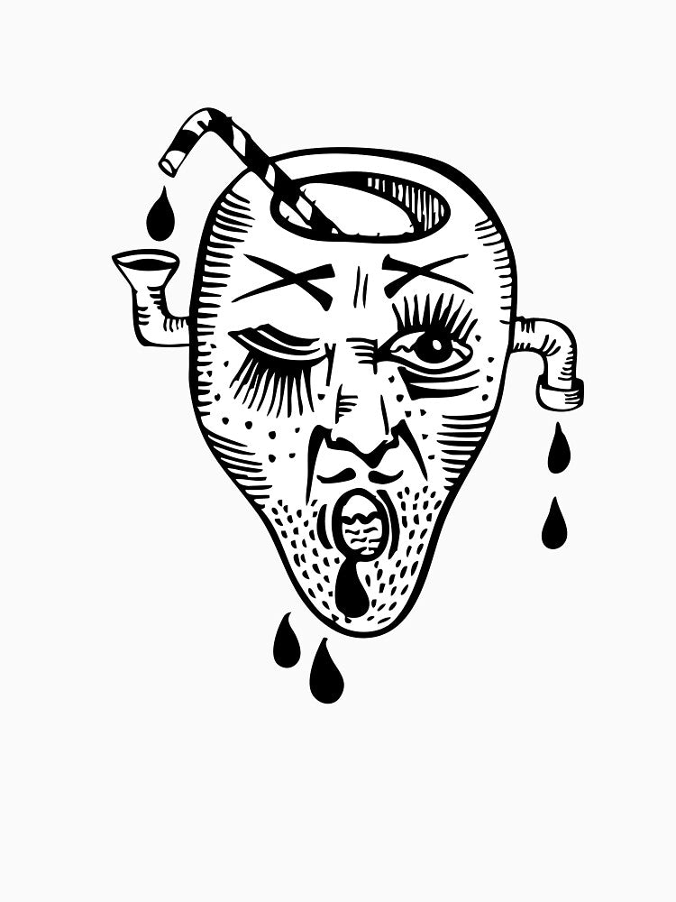 Leaking Mind – Surreal Symbolic Character Illustration by BlackSolarArt