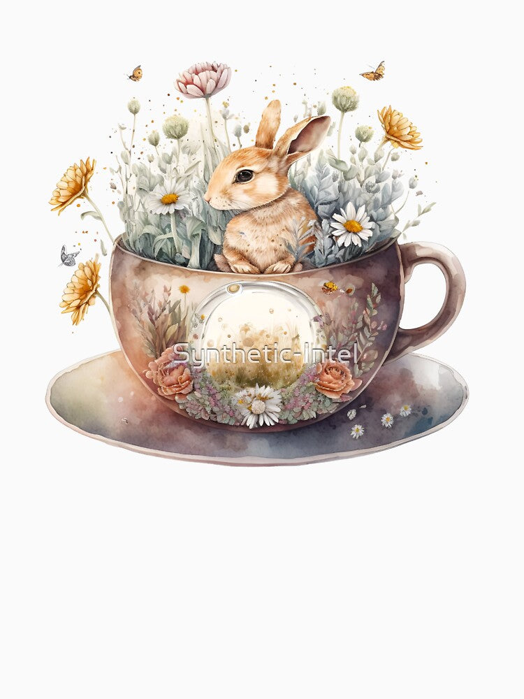 Pastel Easter Bunny | Teacup Rabbit | Coffee Bunny | Coffee Rabbit | Spring Rabbit | Cute Overload Rabbit | Chinese New Year Rabbit | Year of the Rabbit | Chinese New Year 2023 by Synthetic-Intel