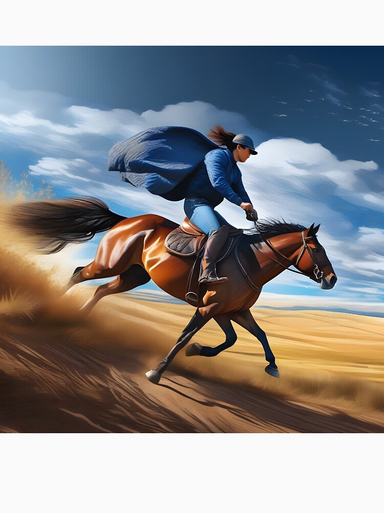 Guy with no eyes riding a horse with five legs by My Artprintz