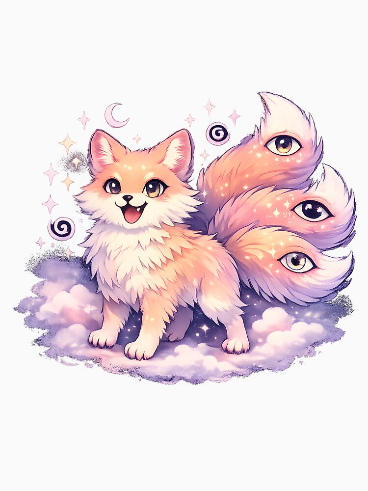 Three‑Tail Eye Fox – Cute Dreamcore Mystical Pet by Rawecz Studio