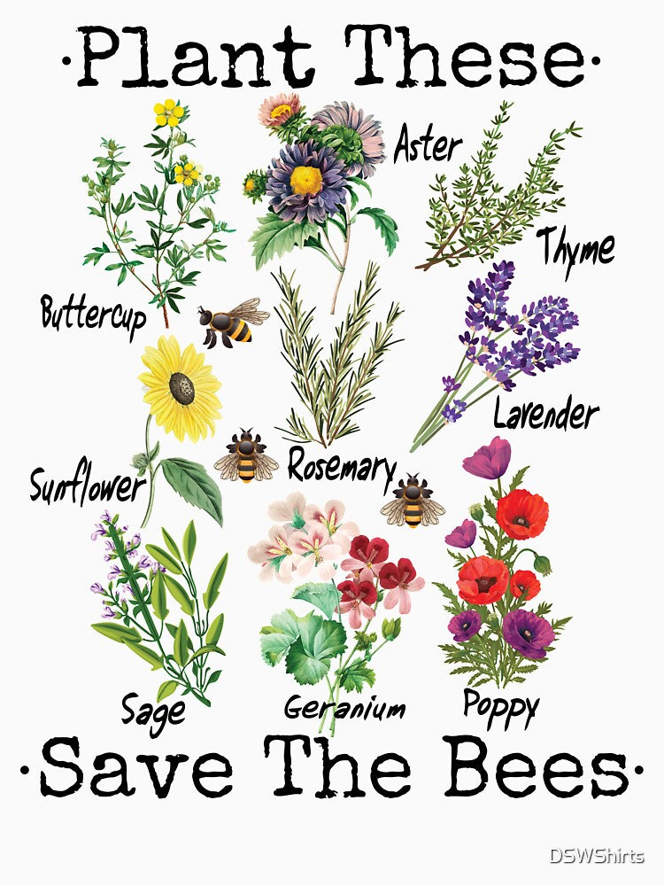 Plant These Save The Bees Shirt Women Yellow Flowers by DSWShirts