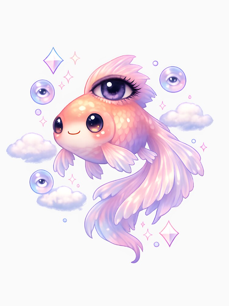 Floating Eye Fish – Cute Dreamcore Surreal Aquatic Pet by Rawecz Studio