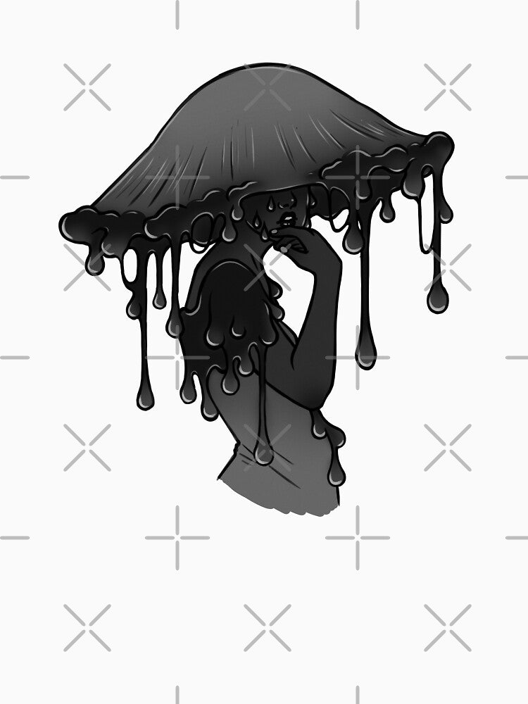Dark Cottagecore Inky Cap Mushroom Girl by AetherMage