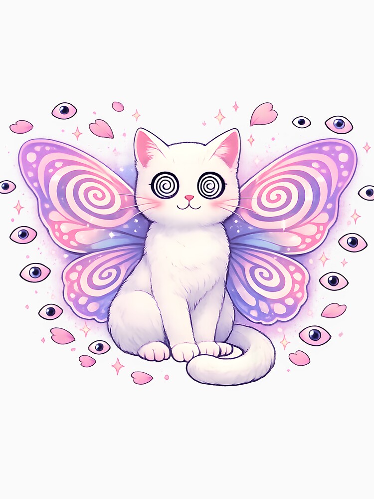 Spiral‑Eyes Butterfly Cat – Cute Dreamcore Winged Pet by Rawecz Studio
