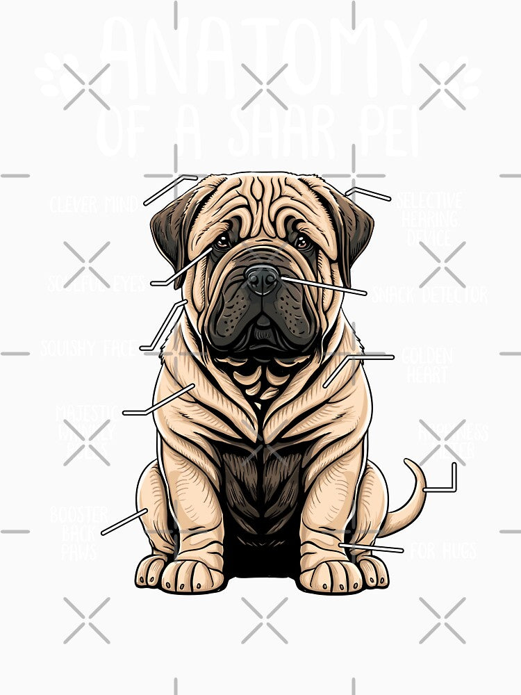 Funny Shar Pei Anatomy Sharpei Dog Lover by lanynx design