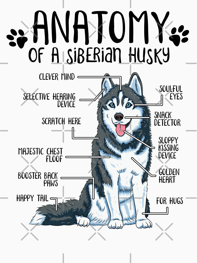 Funny Siberian Husky Anatomy Dog Owner Dog Lover by lanynx design