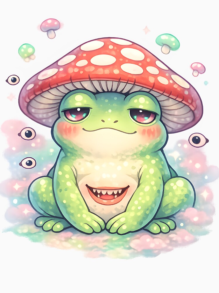 Mushroom‑Hat Frog – Cute Dreamcore Surreal Pet by Rawecz Studio