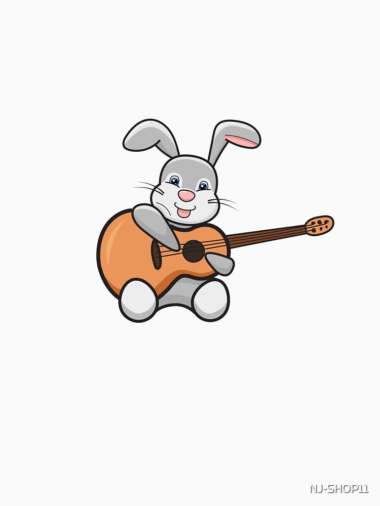 Cute Rabbit and Guitar by NJ-SHOP11
