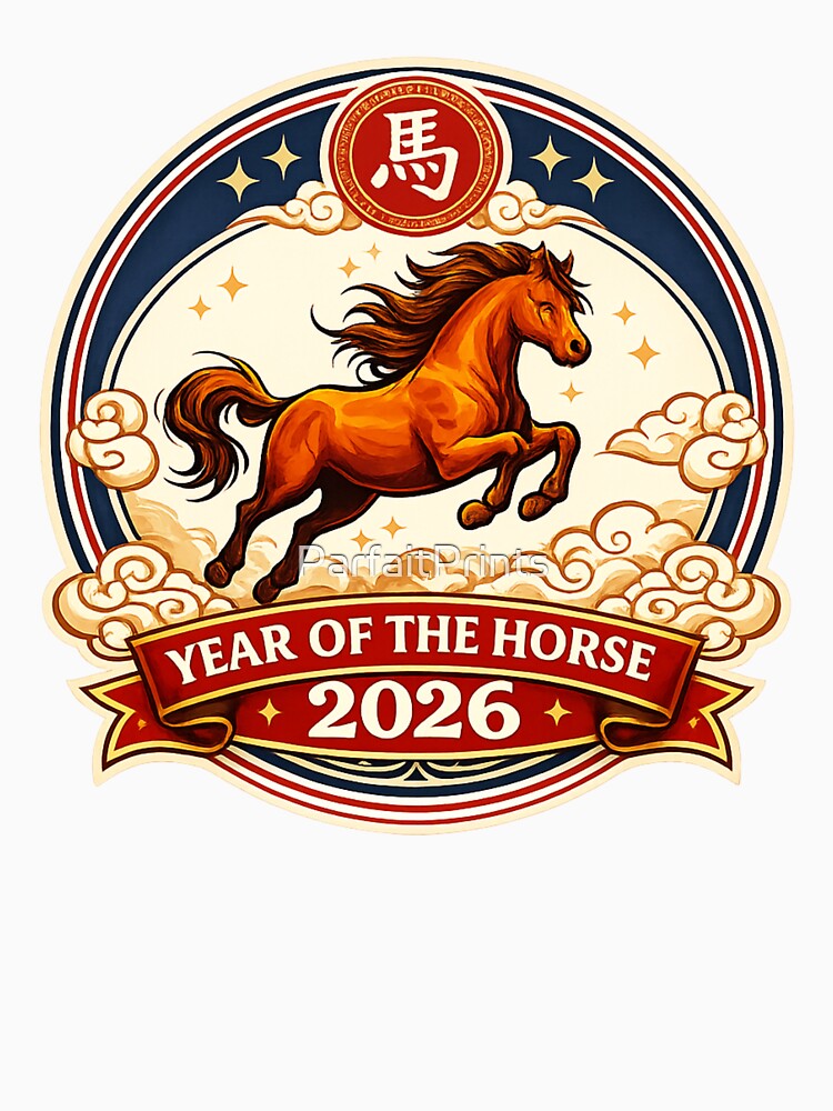2026 Year of the Horse Chinese New Year Logo – Lunar New Year Zodiac Design by ParfaitPrints