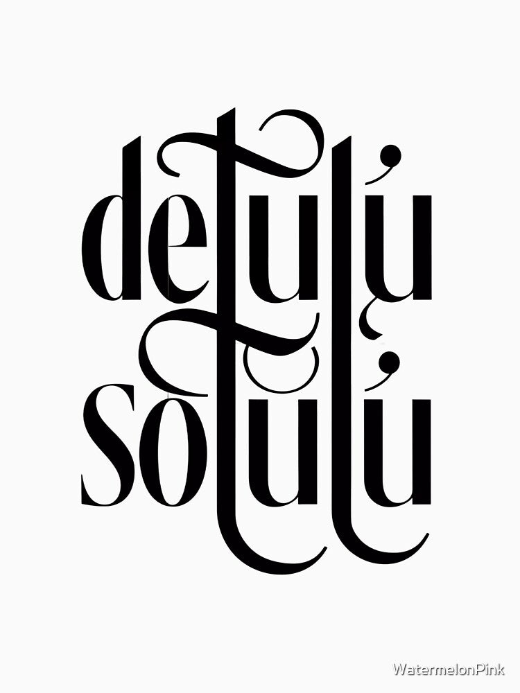 "Delulu Solulu" Black and White Bold Typography Design, Laptop and Water Bottle Decal Decoration, Motivational Quote by WatermelonPink