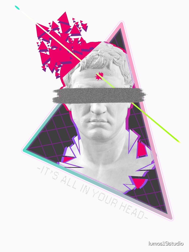 Its All In Your Head - Vaporwave Aesthetics Graphic Design by Lumos19 Studio