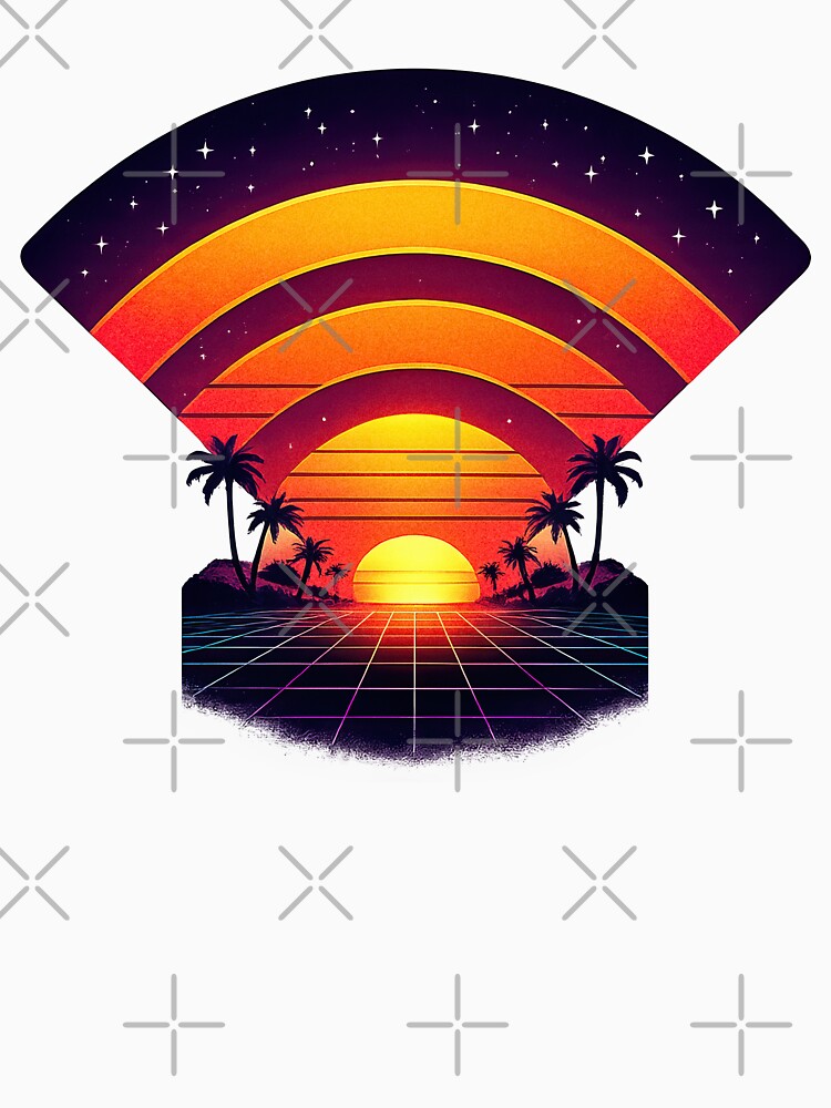 Retro WiFi Sunset Vaporwave by BoostingBliss