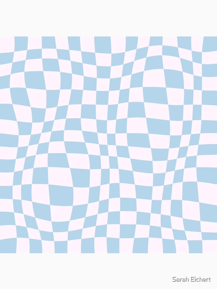 Y2K Danish Pastel Blue Checkerboard Pattern by Sarah Eichert
