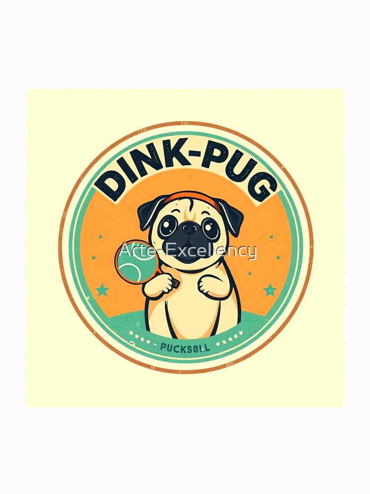 Pickleball Pug Dink Parade Retro Badge by Arte-Excellency