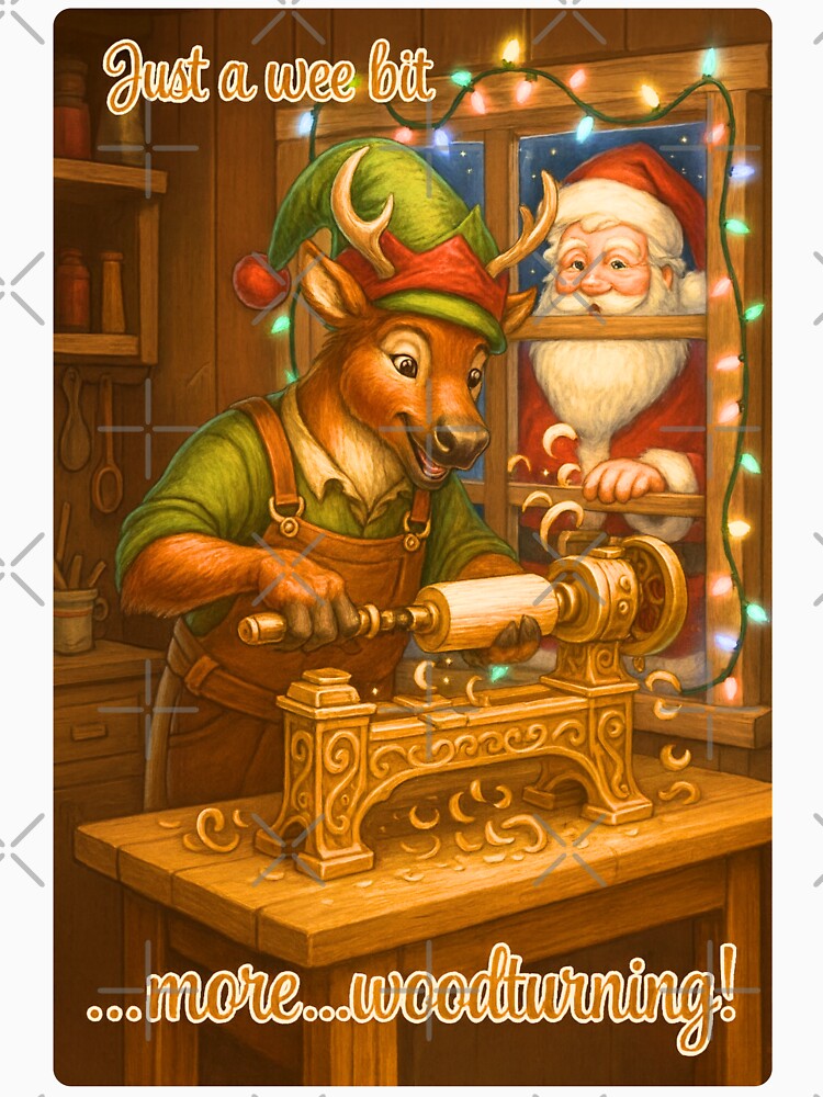 Reindeer-elf woodturner by Brickroad Dsigns