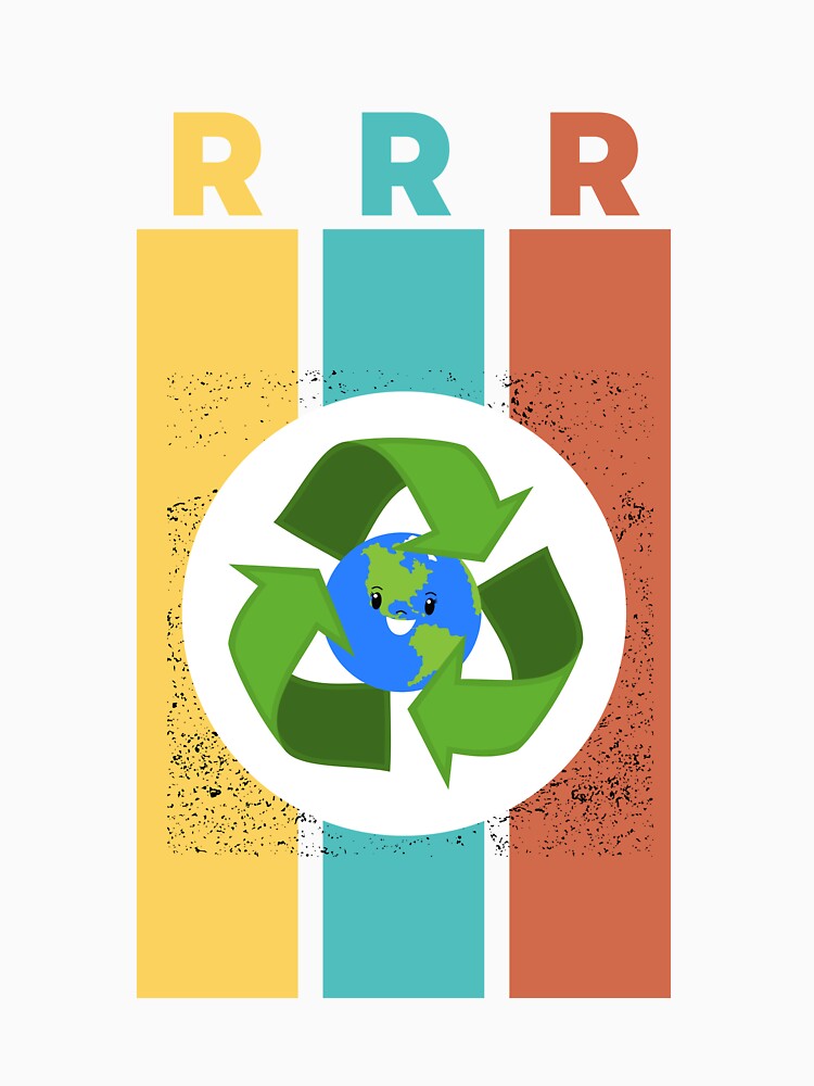 "RRR - Reduce, Reuse, Recycle" Retro Earth Day Design by DigitalByEb