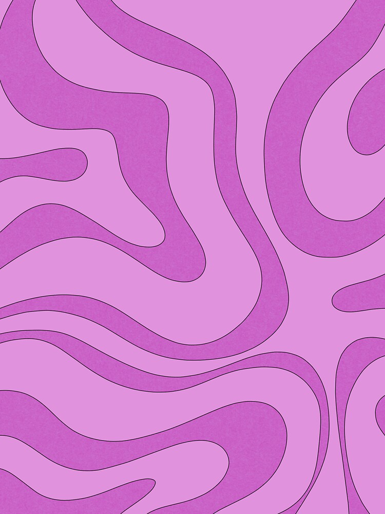 Modern Retro Liquid Swirl Funky Abstract Pattern in Danish Pastel Purple by kierkegaard