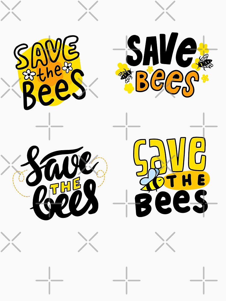 Save The Bees Stickers Pack, Save The Bees Collection, by graphic-genie