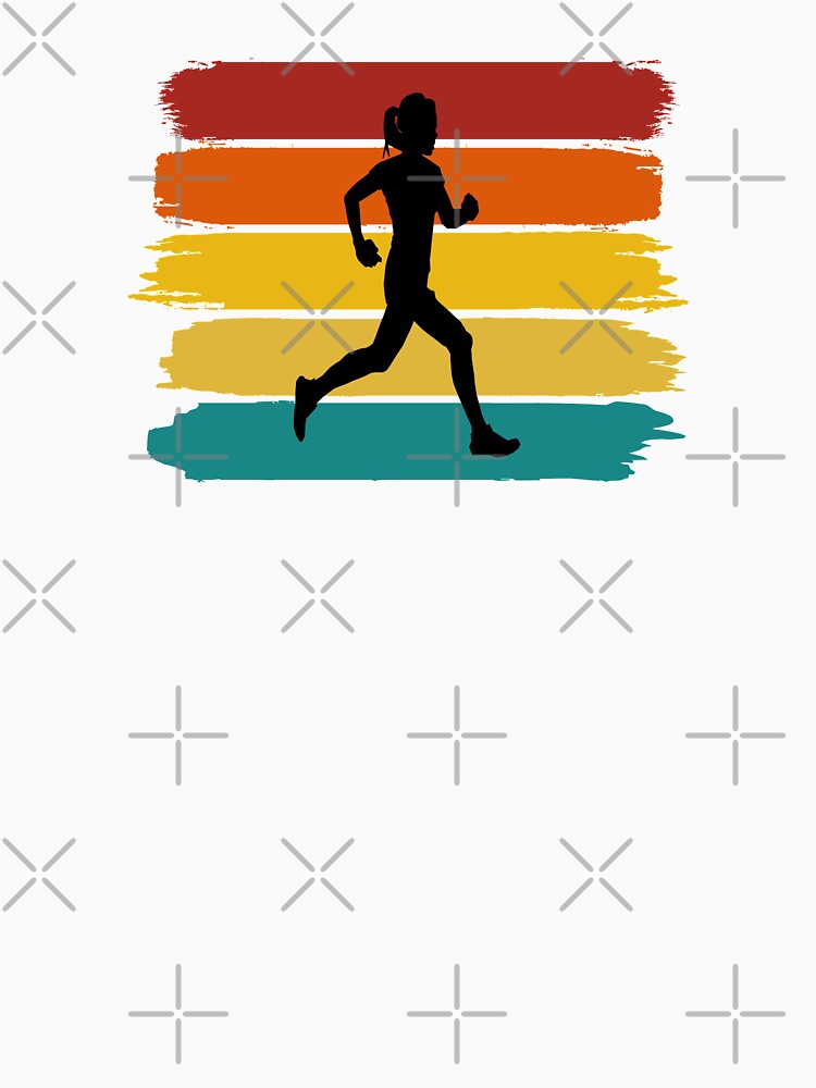 Woman Trail Runner - Retro Brushed Stripes by HeatherPore