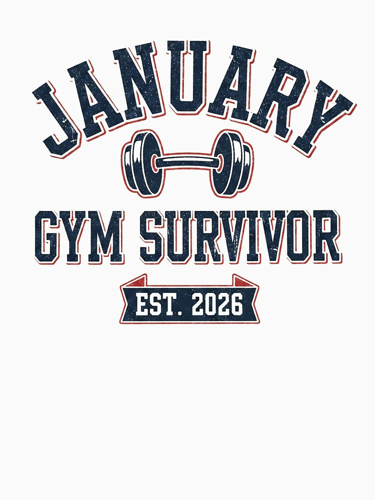 January Gym Survivor Funny Workout 2026 by WojcikDesigners