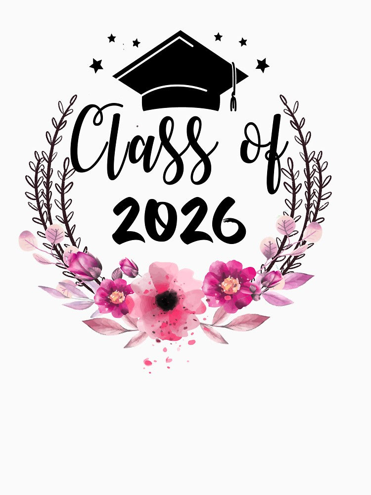 Class of 2026 Graduation Pink Flowers by Verycutethings