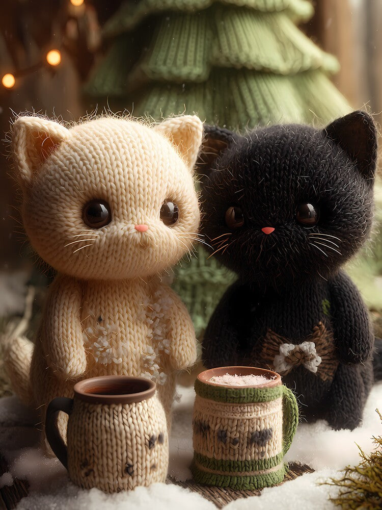 Merple and Rayes Christmas Morning in the Knitted Barn by BadBeaverDesign