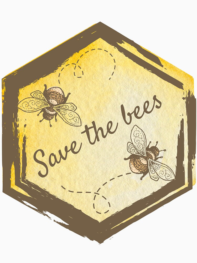 Save The Bees | Retro Honeycomb Design: by LifeAndWonder
