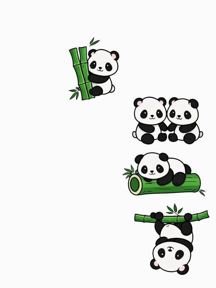 Cute Kawaii Panda Bears Bamboo - Funny Panda Lover Gift by Unsololugar