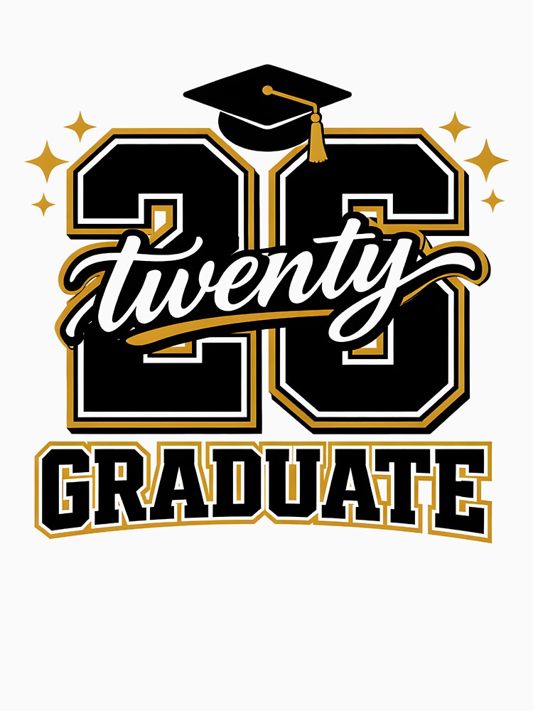 Class of 2026 Graduate T-Shirt – Black & Gold Graduation Cap Senior Design by FestivityFinds