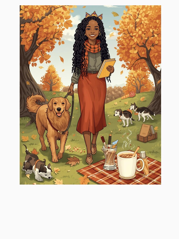 Autumn Day Dog Walk At The Park by lovelywhimsyart