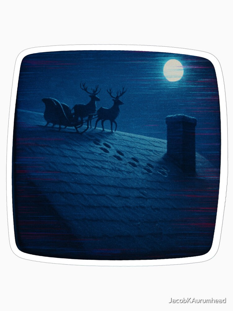 Glitched Xmas CRT – Rooftop Footsteps Scene – Analog Glitch Nostalgia by JacobKAurumhead