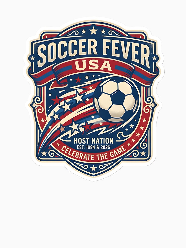 Soccer Fever USA 2026 World Cup Vintage Host Nation Football Emblem by Greemo03