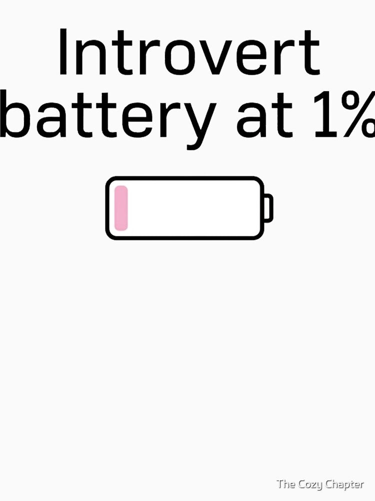 Introvert Battery At 1 Percent Minimalist Typography by The Cozy Chapter