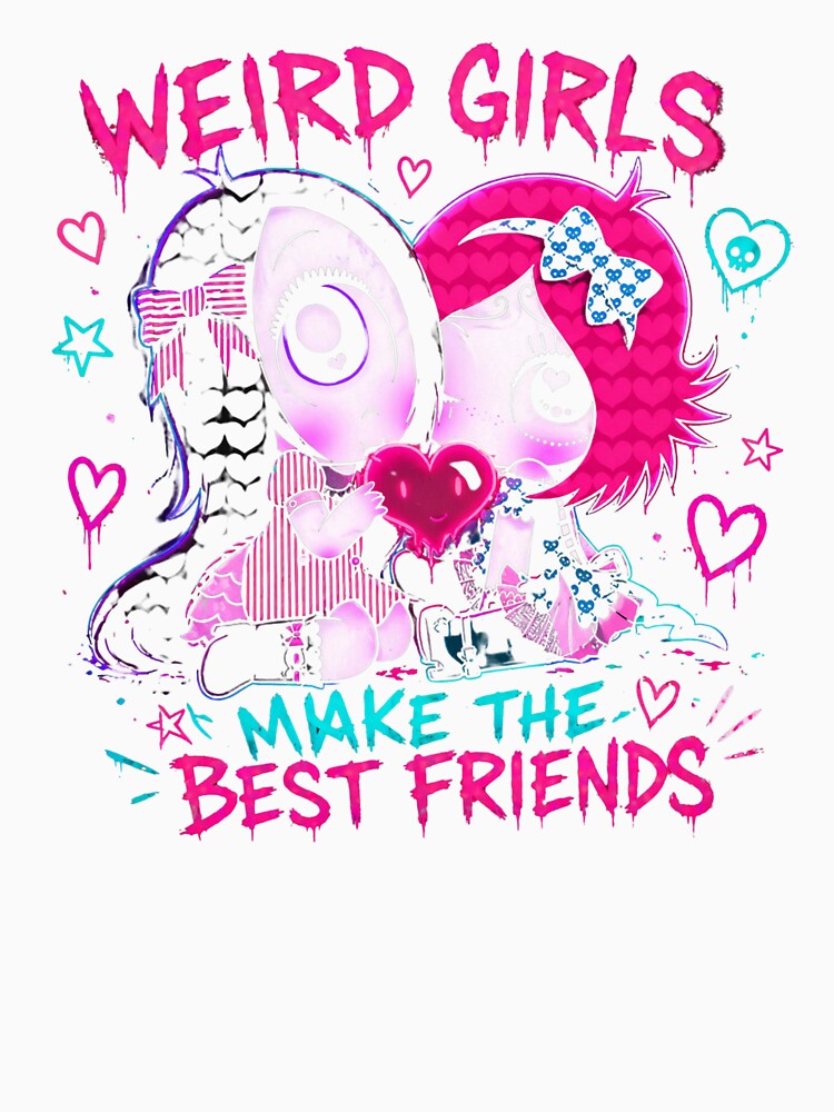 Weird Girls Make The Best Friends Neon Goth Cute Aesthetic | Emo Kawaii Friendship Design by IdentityThread