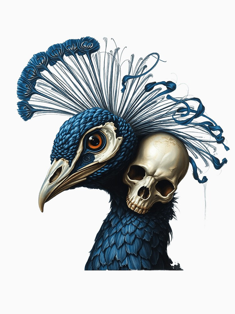 Blue Peacock skull | punk funny cool design by TaliaShin