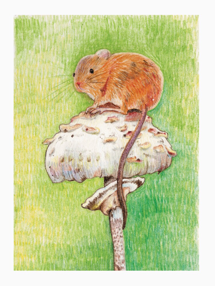 Mouse on a Mushroom by LushLinesStudio