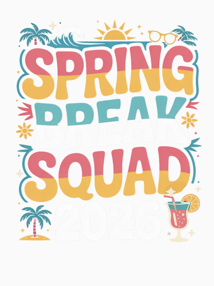 Spring Break Squad 2026 Retro Beach Vacation Shirt by What a cute-Tee