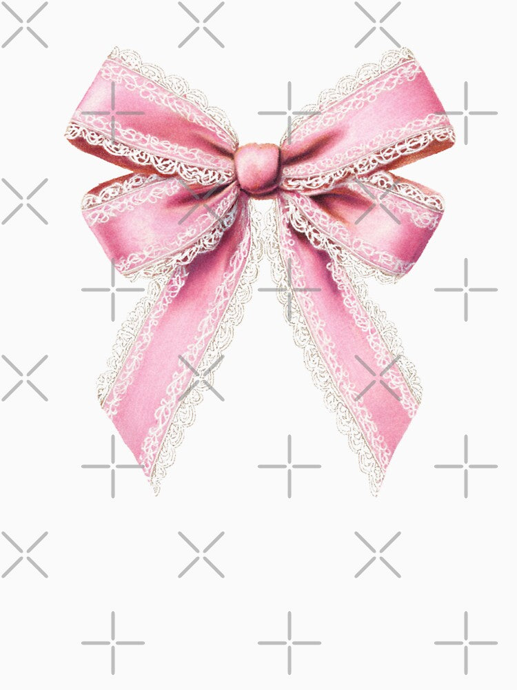 Pink and white lace bow by MendaciousMina