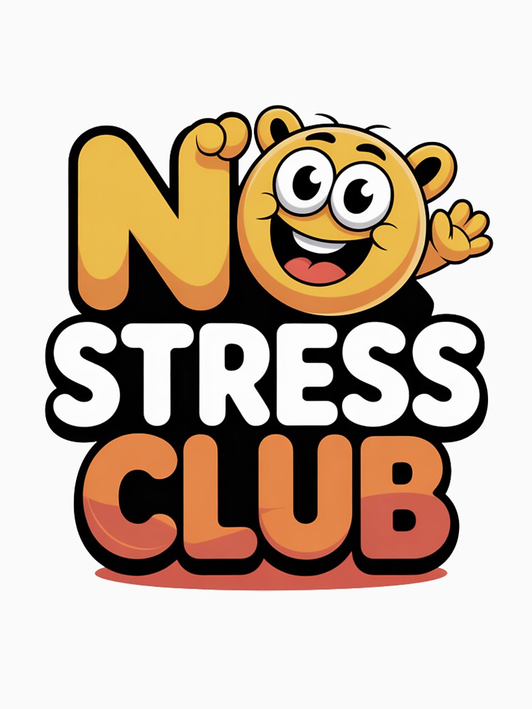 No Stress Club - Happy Smiley Mascot Typography Design by 92160057