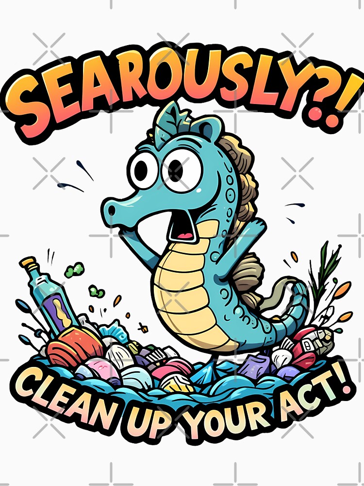 Seariously?! Clean Up Your Act - World Ocean Day Design by IndulgentBob