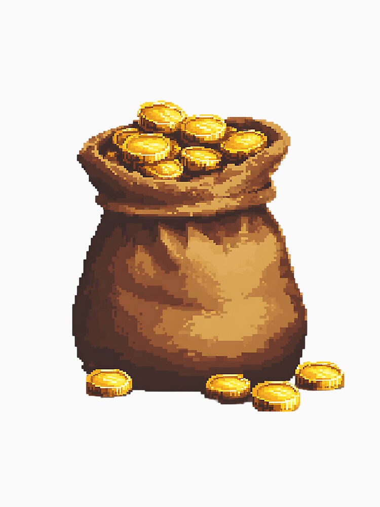 Retro Pixel Art: 8-bit Gold Coins by bapupa