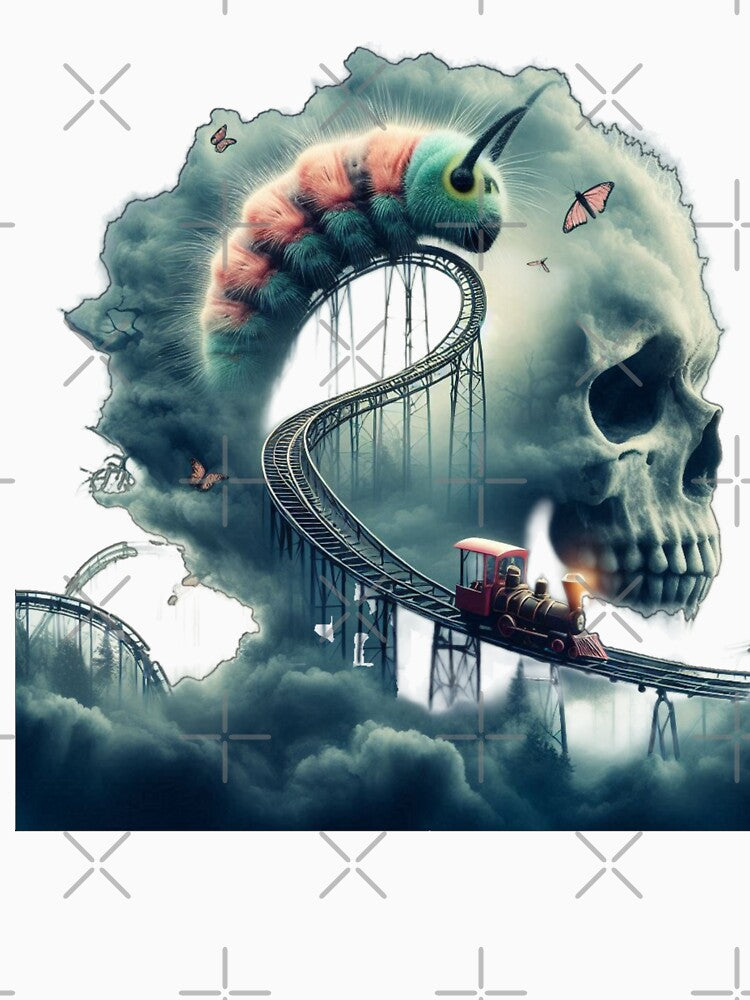 Giant Caterpillar Rollercoaster Inside Skull Dreamscape by LujziWorld