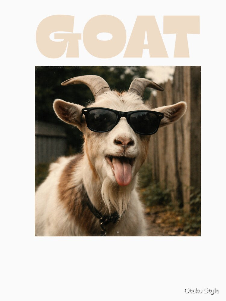 Vintage Goat in Sunglasses – Deadpan Analog Animal Photography by Otaku Style
