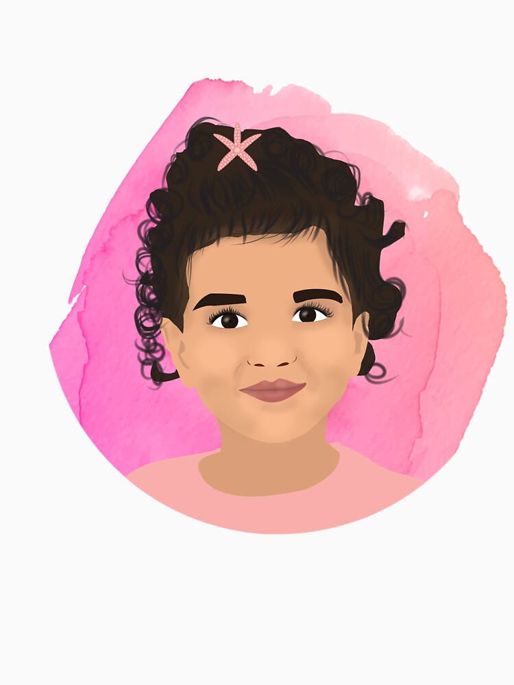 A girl with curly hair on a pink background Modern and Minimalist Design for Your Space by ezgiworkshop