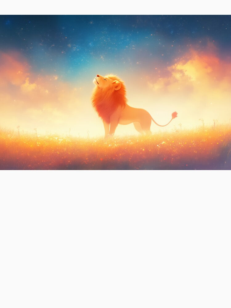 Lion Bathed in Sunset Embrace by AshiraCreations