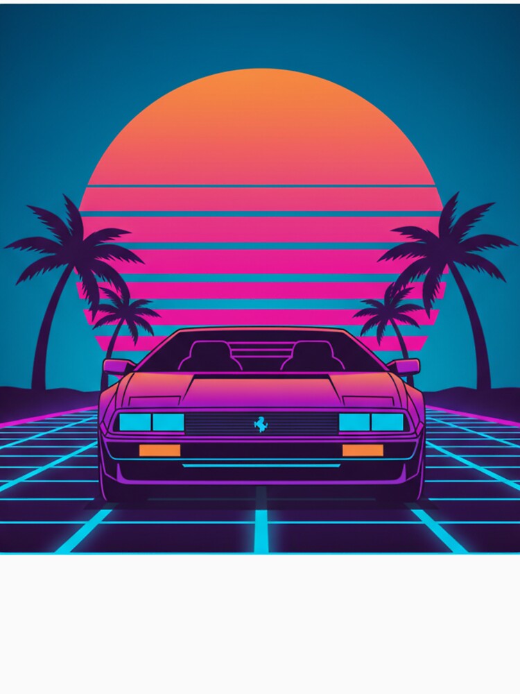 80s Retro Sunset Drive - Synthwave Vaporwave Aesthetic by BeFaCtO