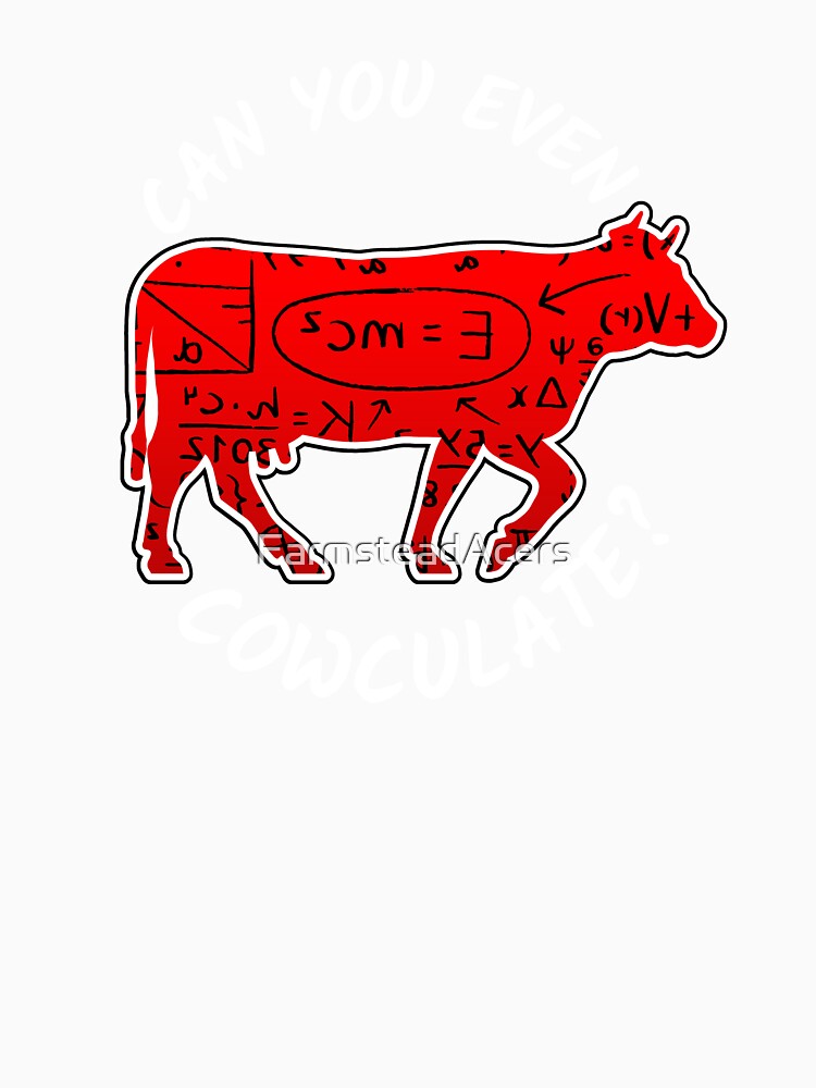Black version of Red cow Can you even calculate? Funny colorful cow puns Calculator by FarmsteadAcers