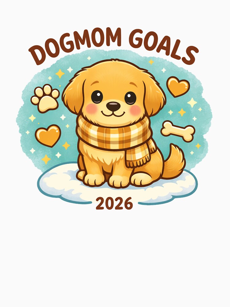 Dogmom Goals 2026 – Cozy Golden Pup New Year Dog Mom Gift by dogmomtees