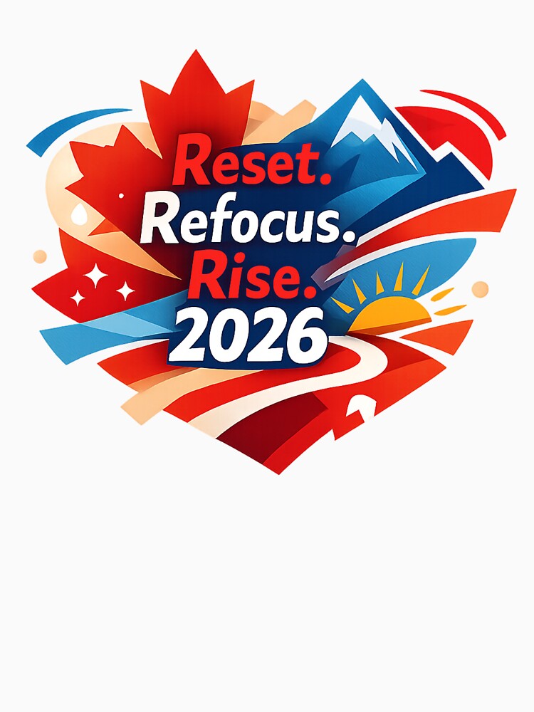 Reset Refocus Rise 2026 – New Year's Motivation T-shirt Canada | Goal for Success by mocci10